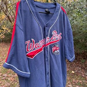 Warner Bros blue and red baseball jersey
